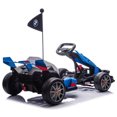 Go Kart Elettrico BMW per Bambini 24V con Sedile Regolabile 6-12 Anni Luci LED 2 Velocità Modalità Drift