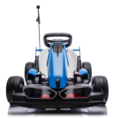Go Kart Elettrico BMW per Bambini 24V con Sedile Regolabile 6-12 Anni Luci LED 2 Velocità Modalità Drift
