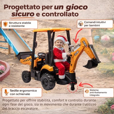 Macchina Elettrica per Bambini,Escavatore cavalcabile, escavatore elettrico per bambini, telecomando da 2,4 GHz, auto per bambini