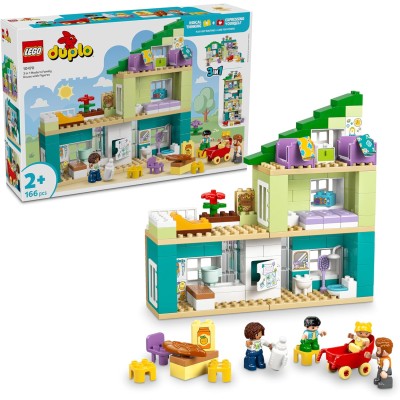 LEGO DUPLO 10470 Casa Familiare Moderna 3in1 con Personaggi per la Motricità Fine