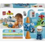 LEGO DUPLO 10471 Motocicletta Blu della Polizia con Moto Poliziotto Semaforo e 2 Coni per la motricità fine