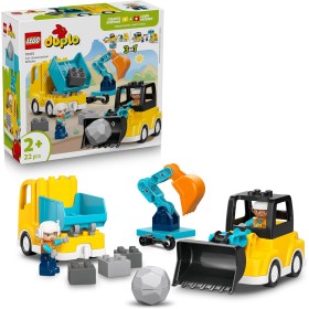 LEGO DUPLO 10475 Veicoli da Cantiere 3in1 Gioco Didattico con Camion Escavatore e Gru
