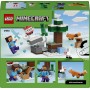 LEGO Minecraft 21583 Avventura di Steve nella Taiga con Steve con Spada di Diamante Creeper Volpe e Coniglietto