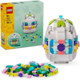 LEGO Icons 40816 Uovo di Pasqua Decorativo Decorazione Pasquale con Cuori Dorati e Pietre Preziose
