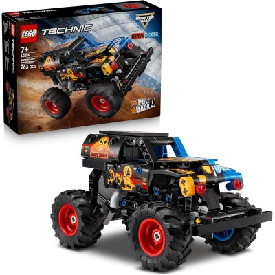 LEGO Technic 42219 Monster Jam Grave Digger Fuoco e Ghiaccio Veicolo da Corsa Pull-Back con Dettagli Autentici