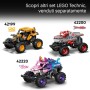 LEGO Technic 42219 Monster Jam Grave Digger Fuoco e Ghiaccio Veicolo da Corsa Pull-Back con Dettagli Autentici
