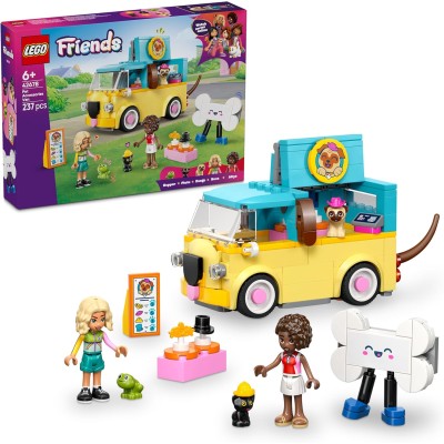 LEGO Friends 42678 Furgone di Accessori per Animali con Veicolo 2 Mini Bamboline e Figure di Cane Gatto e Rana