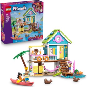 LEGO Friends 42699 Casa sulla Spiaggia con Foche con 3 Mini Bamboline 2 Animali Marini Tavola da Surf e Kayak