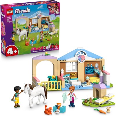 LEGO Friends 42696 Clinica Veterinaria per Animali con Stalla 2 Mini Bamboline Animali e Accessori