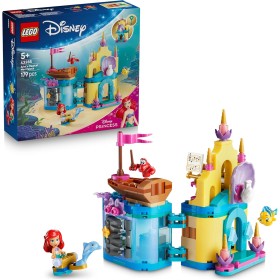 LEGO Disney Princess 43285 Il Magico Mini-Palazzo di Ariel Castello della Sirenetta con Micro-Bambolina e Sebastian e Flounder