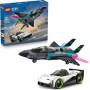 LEGO City 60489 Jet Contro Auto Sportiva Set con Aereo Macchina e 2 Minifigure di Piloti