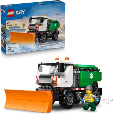 LEGO City 60490 Spazzaneve Modello di Camion con Minifigure Attrezzi e Funzione Spargisale