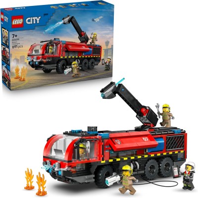 LEGO City 60499 Autopompa dell’Aeroporto Veicolo di Emergenza con 4 Minifigure di Vigili del Fuoco