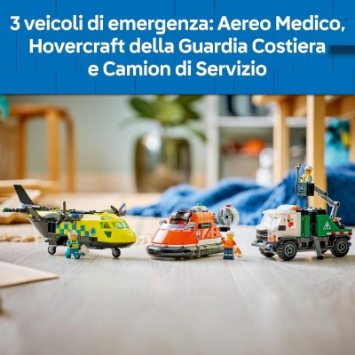 LEGO City 60505 Remix Aereo Camion di Servizio e Hovercraft 3in1 Modello Mix & Match con 3 Minifigure