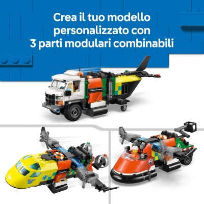 LEGO City 60505 Remix Aereo Camion di Servizio e Hovercraft 3in1 Modello Mix & Match con 3 Minifigure