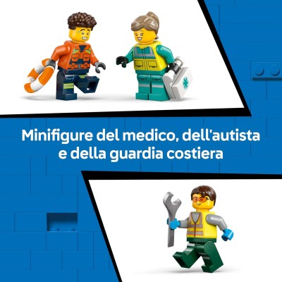 LEGO City 60505 Remix Aereo Camion di Servizio e Hovercraft 3in1 Modello Mix & Match con 3 Minifigure