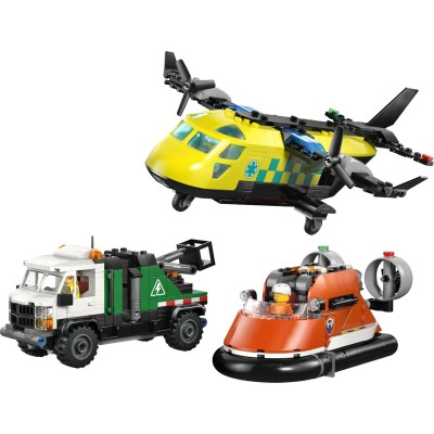 LEGO City 60505 Remix Aereo Camion di Servizio e Hovercraft 3in1 Modello Mix & Match con 3 Minifigure