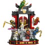 LEGO NINJAGO 71866 Display Personaggi Ninja 15° Anniversario con Porta del Monastero 8 Minifigure da Collezione e Spade