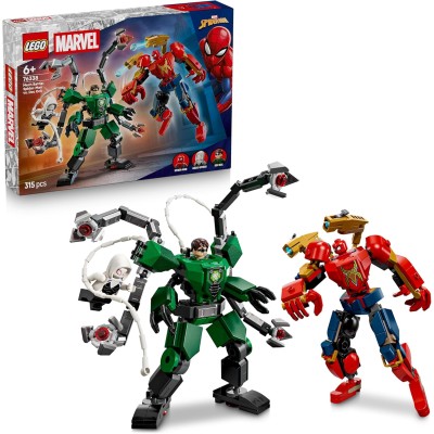LEGO Marvel 76338 Battaglia Mech: Spider-Man vs. Doc Ock con 3 Minifigure Shooter e Corde-Ragnatela
