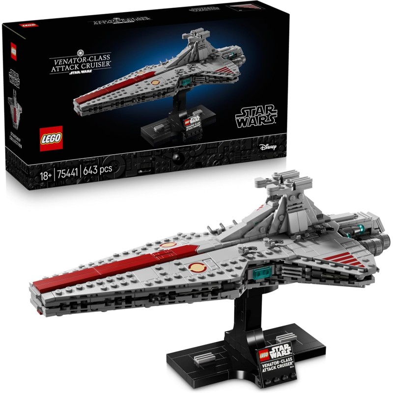 LEGO Star Wars 75441 Attack Cruiser Classe Venator con Astronave della Repubblica