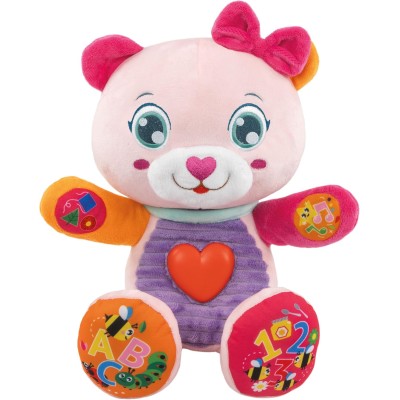 Clementoni 17964 Betta Dolce Orsetta Peluche Interattivo Parlante con Centro attività per Sviluppo Sensoriale e Cognitivo