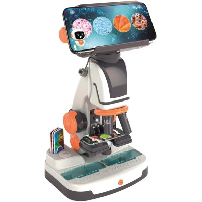 Clementoni 19387 Scienza e Gioco Microscopio smart AI Interattivo con Telecamera Wi-Fi modalità Digitale e analogica