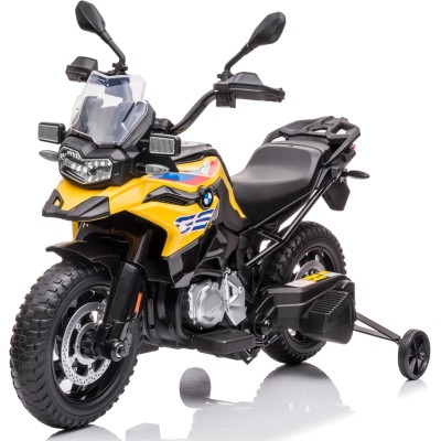 Motocicletta Elettrica per Bambini Moto BMW F 850 GS 12V con Ruote in Gomma Luci LED MP3 Suoni Rotelle Removibili Sospensioni