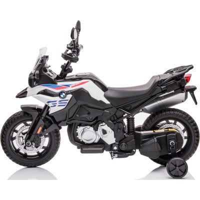 Motocicletta Elettrica per Bambini Moto BMW F 850 GS 12V con Ruote in Gomma Luci LED MP3 Suoni Rotelle Removibili Sospensioni