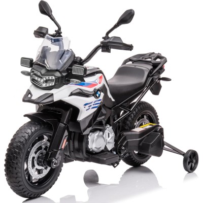 Motocicletta Elettrica per Bambini Moto BMW F 850 GS 12V con Ruote in Gomma Luci LED MP3 Suoni Rotelle Removibili Sospensioni