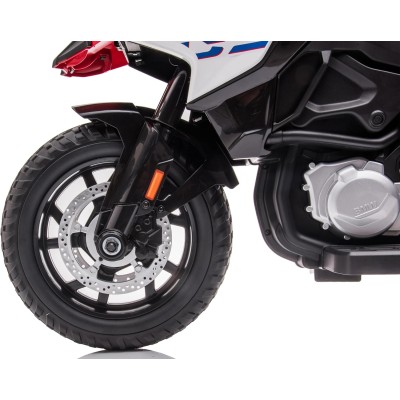 Motocicletta Elettrica per Bambini Moto BMW F 850 GS 12V con Ruote in Gomma Luci LED MP3 Suoni Rotelle Removibili Sospensioni