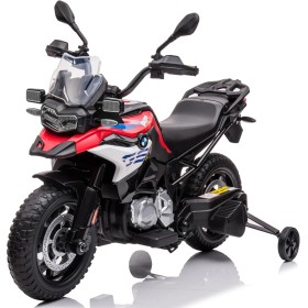 Motocicletta Elettrica per Bambini Moto BMW F 850 GS 12V con Ruote in Gomma Luci LED MP3 Suoni Rotelle Removibili Sospensioni