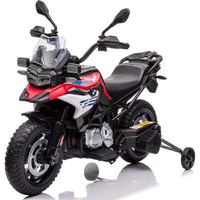 Motocicletta Elettrica per Bambini Moto BMW F 850 GS 12V con Ruote in Gomma Luci LED MP3 Suoni Rotelle Removibili Sospensioni