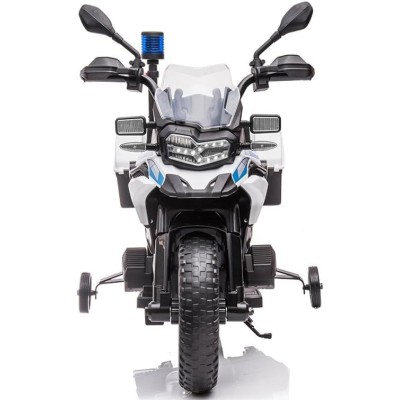 Motocicletta Elettrica per Bambini Moto BMW F 850 GS 12V Police Edition con Luci LED MP3 Sirena Bauletto e Rotelle