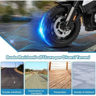 Motocicletta Elettrica per Bambini Moto BMW F 850 GS 12V Police Edition con Luci LED MP3 Sirena Bauletto e Rotelle