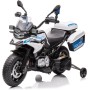 Moto Elettrica per Bambini BMW F850 GS 12V Police Edition con Luci LED MP3 Sirena Bauletto e Rotelle