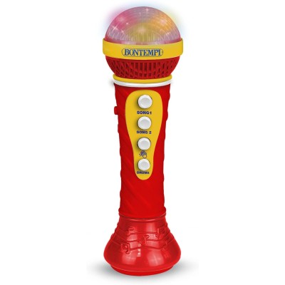 Bontempi 41 2020 StarMic Karaoke Microfono con Effetti Luminosi per Esibizioni da Vera Star Rosso