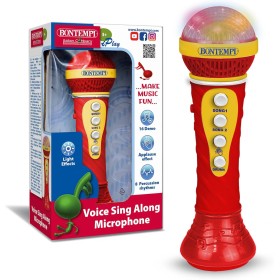 Bontempi 41 2020 StarMic Karaoke Microfono con Effetti Luminosi per Esibizioni da Vera Star Rosso