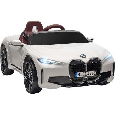 Macchina Elettrica per Bambini BMW I4 Telecomandata 12v con Fari a Led Bluetooth Cinture di Sicurezza a 3 Punti