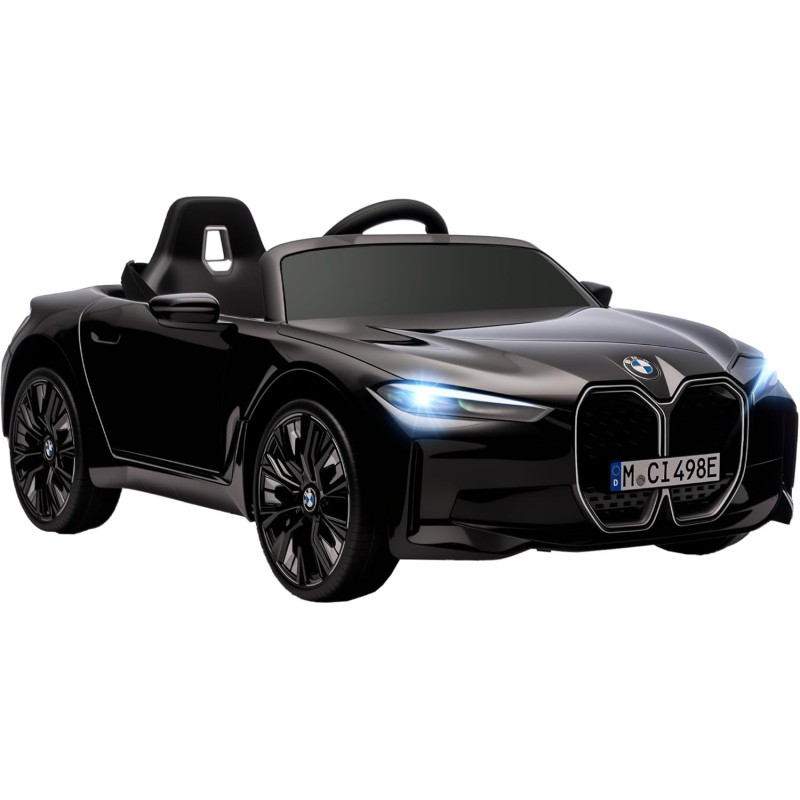 Macchina Elettrica per Bambini BMW I4 Telecomandata 12v con Fari a Led Bluetooth Cinture di Sicurezza a 3 Punti