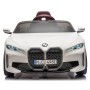 Macchina Elettrica per Bambini BMW I4 Telecomandata 12v con Fari a Led Bluetooth Cinture di Sicurezza a 3 Punti
