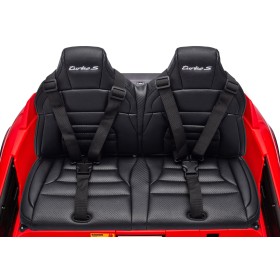 Sedile in Pelle Imbottito con 2 Cinture di Sicurezza Indipendenti a 3 Punti Porsche Taycan 24V + Tappetino