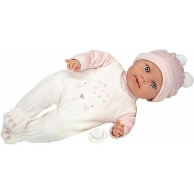Giocheria POS250009 ARIAS Elegance 42cm Roy con abito in tonalità rosa e bianco e ciuccio