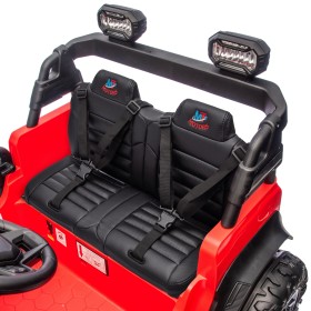 Sedile in Pelle Imbottito per Ford Bronco 24V con 2 Cinture di Sicurezza Indipendenti a 3 Punti + Tappetino Stilizzato