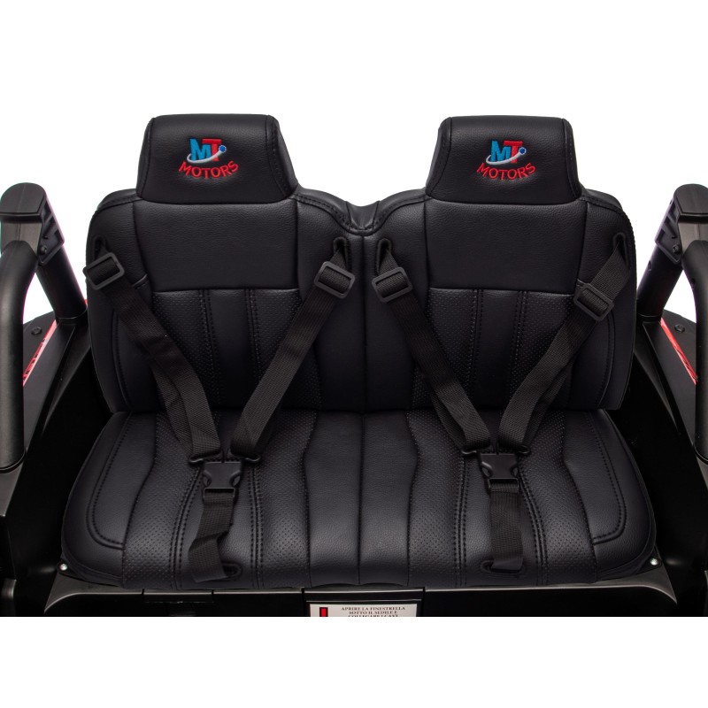 Sedile in Pelle Imbottito per Honda Talon Maxi Buggy XXL 24V con 2 Cinture di Sicurezza Indipendenti a 3 Punti + Tappetino