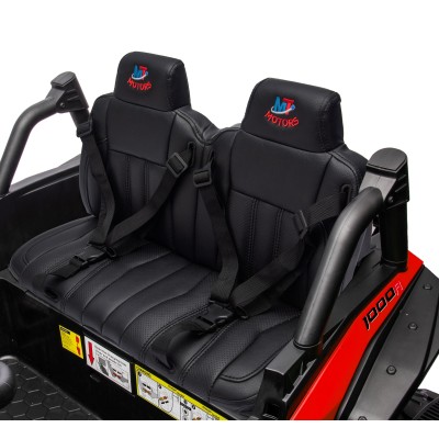 Sedile in Pelle Imbottito per Honda Talon Maxi Buggy XXL 24V con 2 Cinture di Sicurezza Indipendenti a 3 Punti + Tappetino