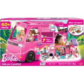 Mattel HRJ78 Barbie Camper dei Sogni con Accessori e Pasta modellabile Effetto Cambia Colore Include Tenda sul Tetto e Altalena