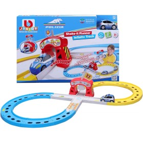 BBURAGO 16-88618 Shake-It Runner Infinity Track Polizia Pista da Corsa con Macchina della Polizia Funzione Shake & Go