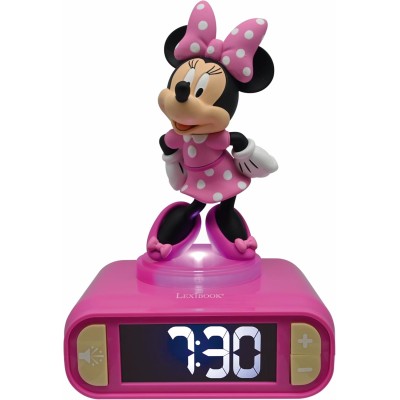 Lexibook RL800MN Disney Minnie Sveglia notturna con Suoni melodie e Schermo LCD retroilluminato