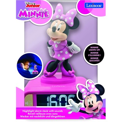 Lexibook RL800MN Disney Minnie Sveglia notturna con Suoni melodie e Schermo LCD retroilluminato