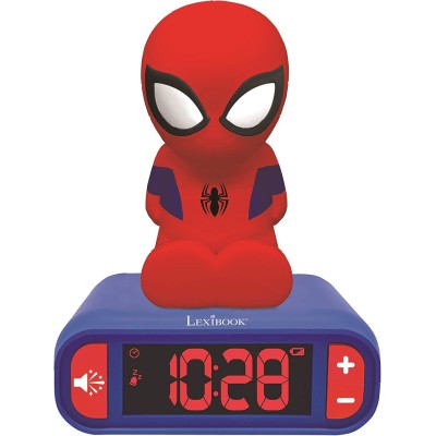 Lexibook RL800SP Sveglia digitale Spider-Man con Luce Notturna Snooze e Suoni Schermo LCD retroilluminato